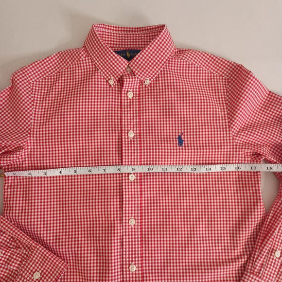 Ralph Lauren Boys Red White Gingham Button Up Shirt Size M 8–10 - Picture 11 of 15